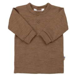 Långärmad Topp I Ull Warm Brown