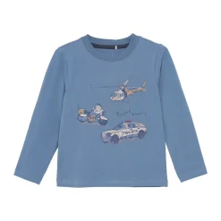 Långärmad T-shirt China Blue