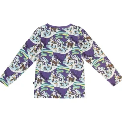 Långärmad T-shirt i Loganberry med vinterlandskap