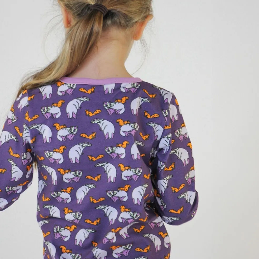 Long-sleeved top with badger and squirrel Loganberry