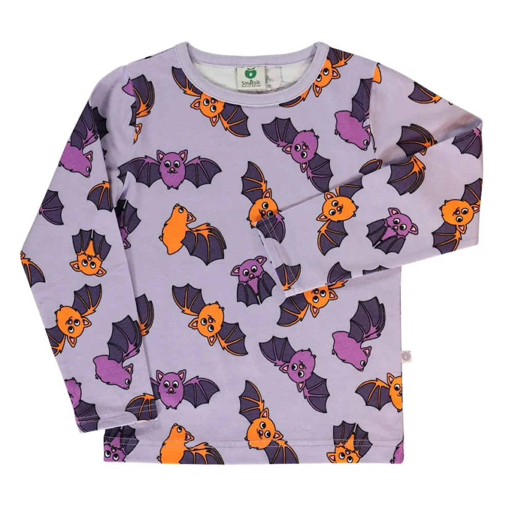 Long-sleeved top with bats Orchid Petal