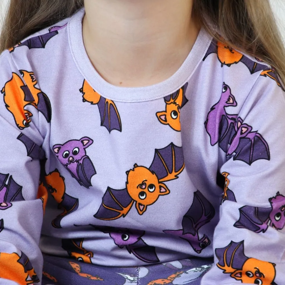 Long-sleeved top with bats Orchid Petal