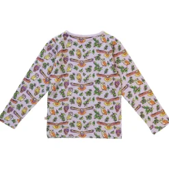 Long-sleeved top with owls Orchid Petal
