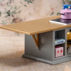 Lundby Spis + Kylskåp Set För Dockhus Grey