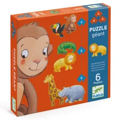 Marmoset & Friends 6 Djurformade Pussel 4, 6, 9 Bitar
