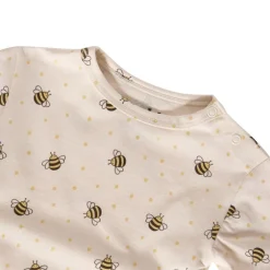 Melvin GOTS 2-pack Mönstrade Baby Bodies Med Bin Gräddvit