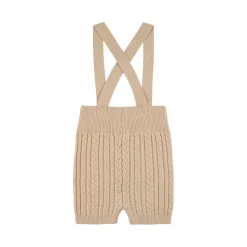 Mini Kabelstickade Shorts Med Hängslen Off White