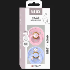 Moomins Dreaming 2-pack Runda Latexnappar Hush Baby Pink