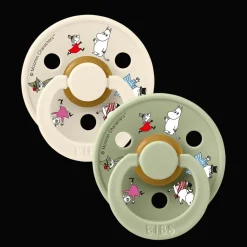 Moomins Friends 2-pack Runda Latexnappar Ivory Sage