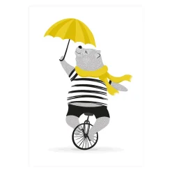 Mr Bear On Unicycle Poster