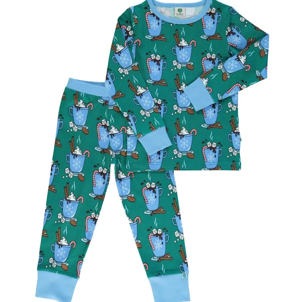 Nightwear set with hot chocolate Petroleum Green Varm Choklad Pyjama Petroleum Green