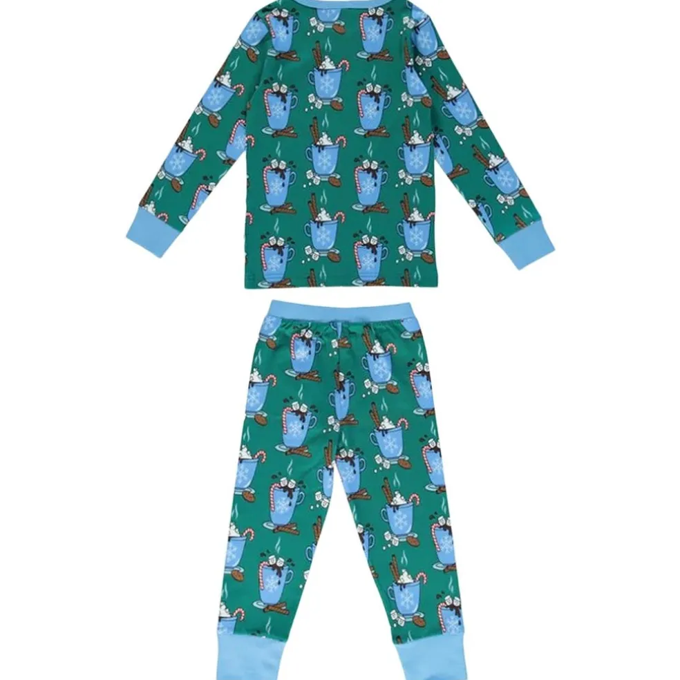 Nightwear set with hot chocolate Petroleum Green Varm Choklad Pyjama Petroleum Green
