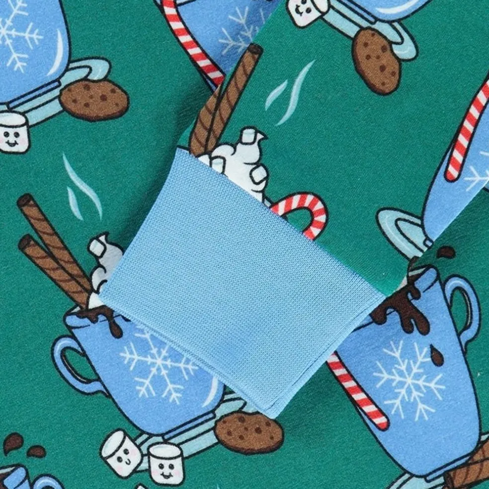 Nightwear set with hot chocolate Petroleum Green Varm Choklad Pyjama Petroleum Green