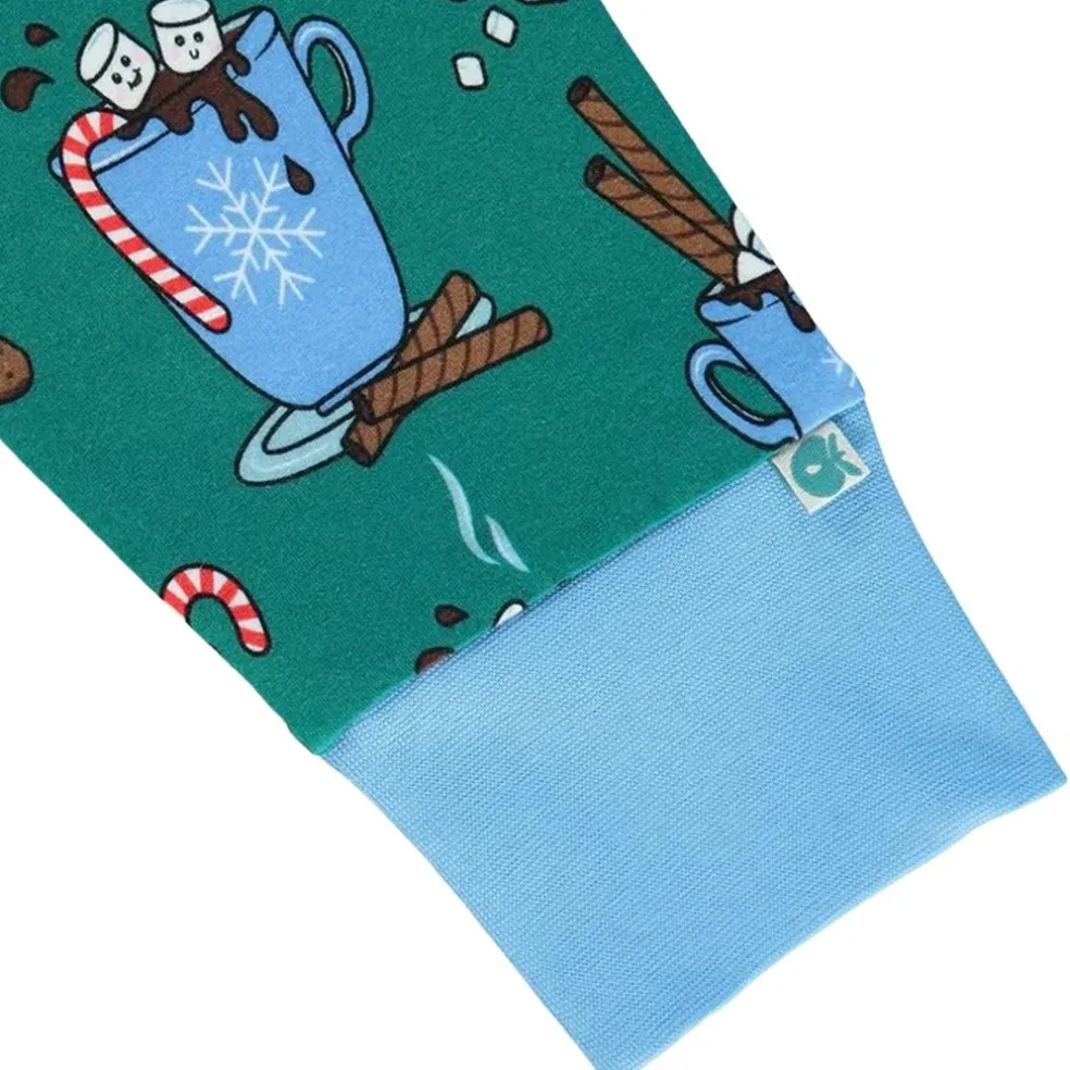 Nightwear set with hot chocolate Petroleum Green Varm Choklad Pyjama Petroleum Green