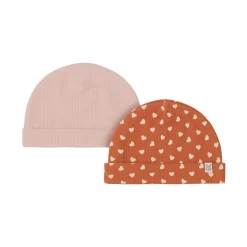 2-Pack GOTS Detroit Mössor Light Ginger Hearts/Woody Rose