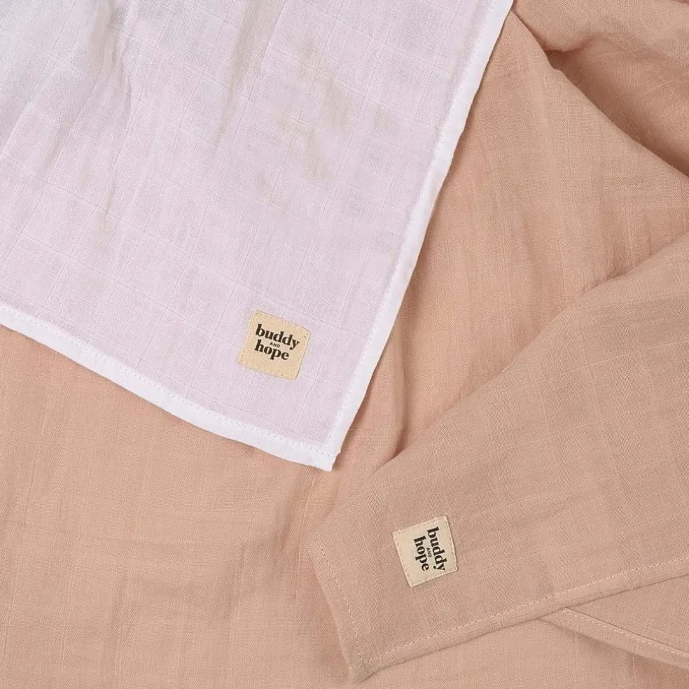 2-Pack GOTS Muslinfiltar Dusty Rose