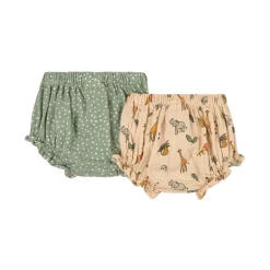 2-Pack GOTS Underbyxor Green Dots/Wild Animals