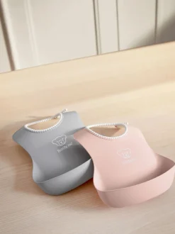 2-Pack Haklappar Powder Pink/Grey