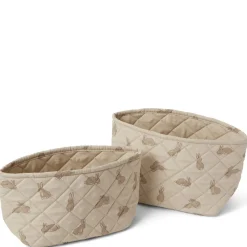 2-pack Mönstrade Quiltade Förvaringskorgar Bunny