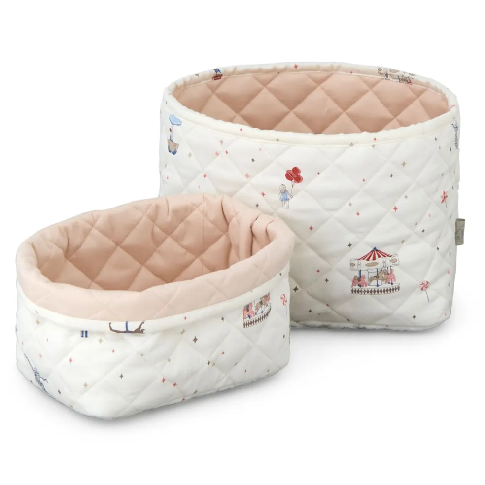 2-pack Quiltad Förvaringskorg Carousel