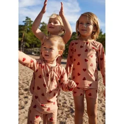 Paros Hjärtmönstrad UV-Dräkt Terracotta