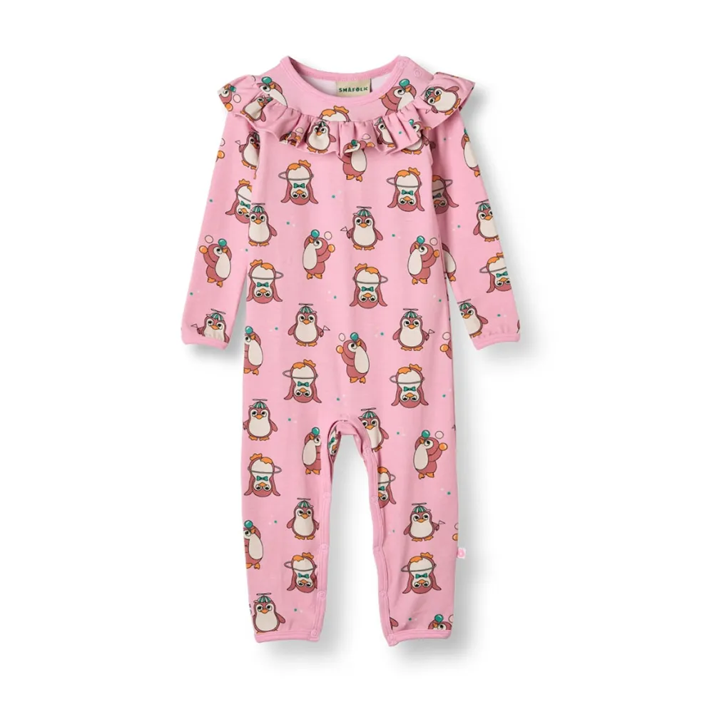 Paula Långärmad Babydräkt Med Cirkus Rosa Lace