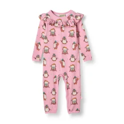 Paula Långärmad Babydräkt Med Cirkus Rosa Lace