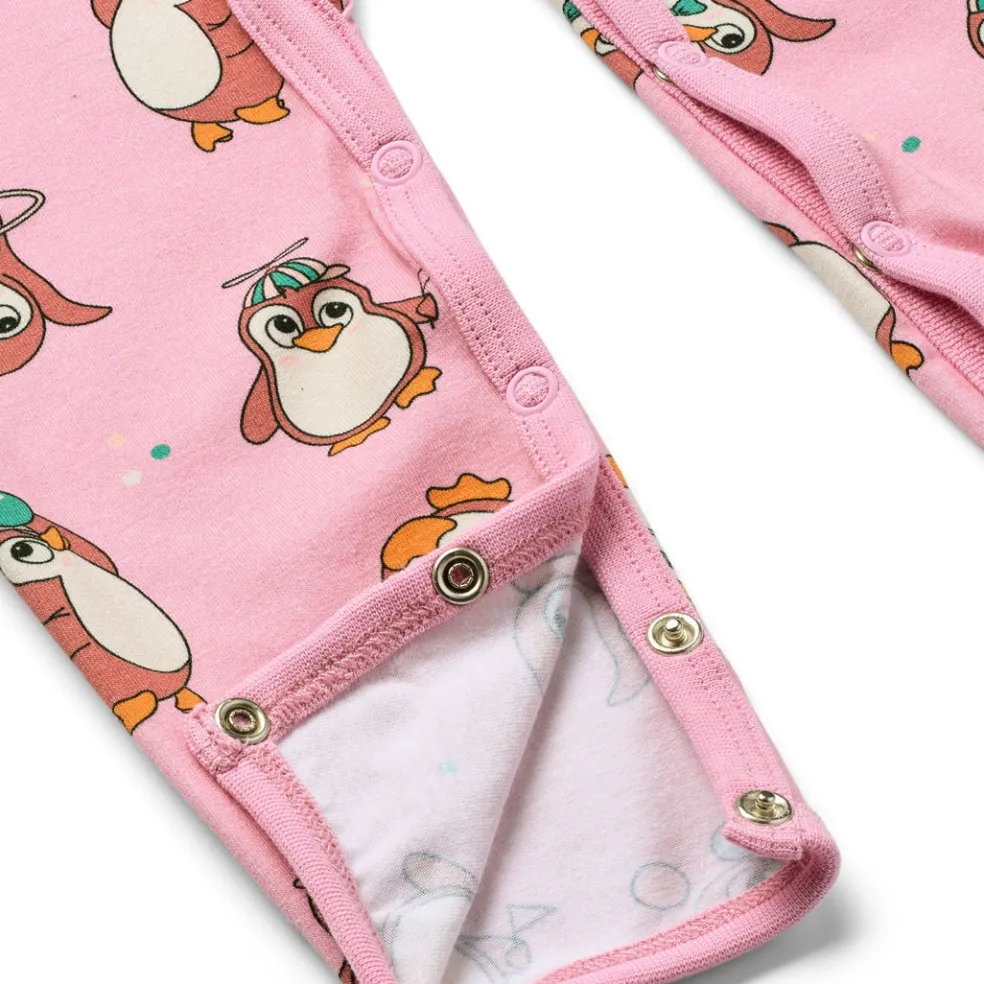 Paula Långärmad Babydräkt Med Cirkus Rosa Lace