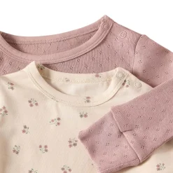 Petter Baby Body Pink Mauve/Flowers 2-Pack