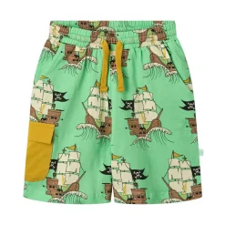 Pirate Ships Shorts Minty Green Tea