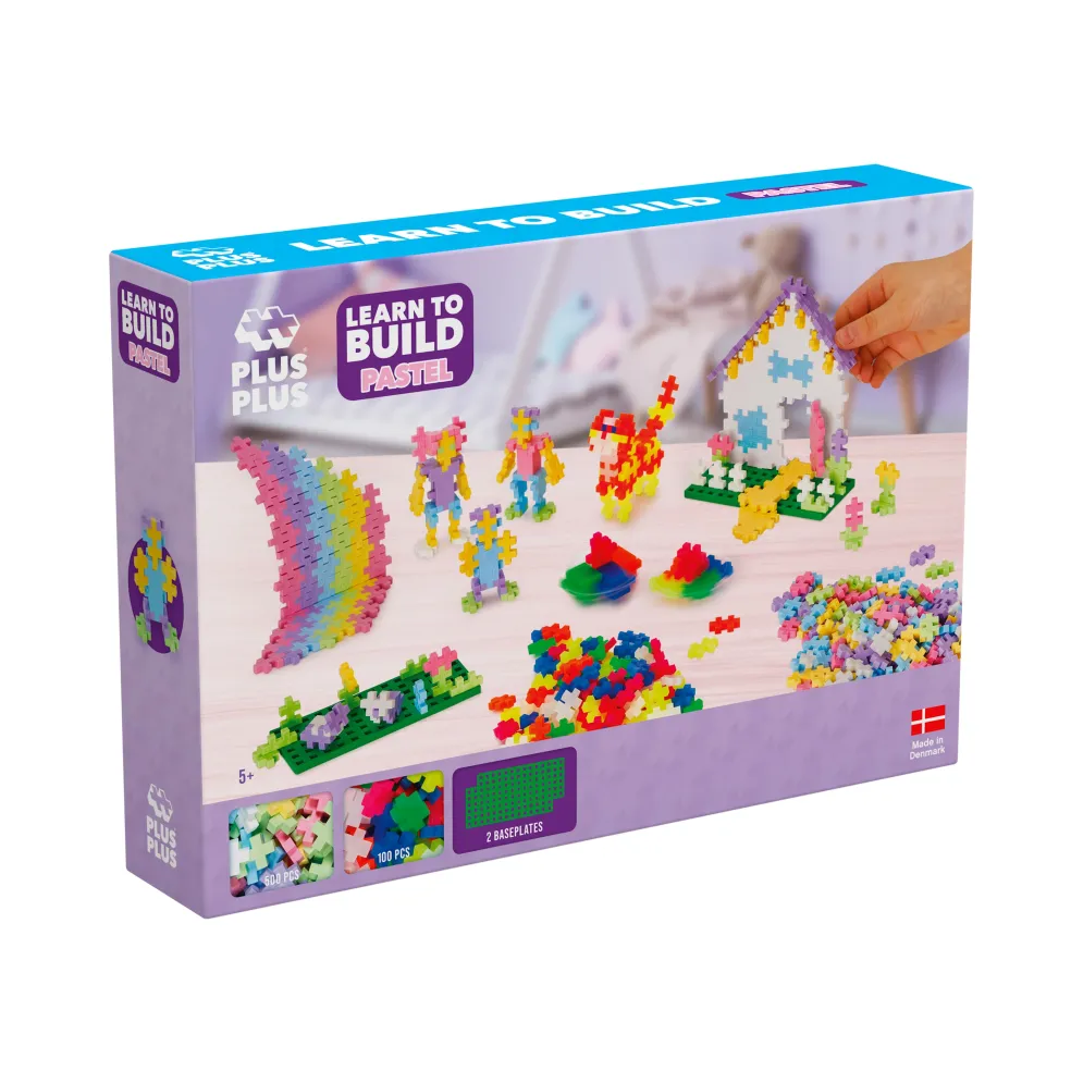 Plus-Plus® Pastell Lär Dig Bygga Set 600 Bitar