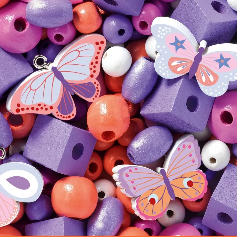 Pärlor Av Trä Butterflies