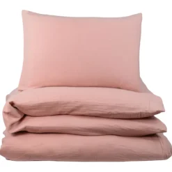Påslakanset Spjälsäng Muslin Dusty Rose