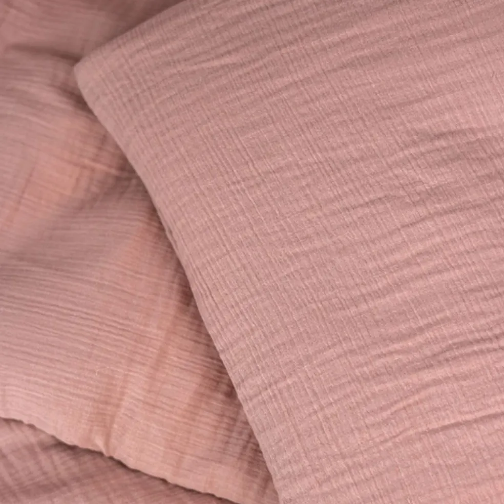 Påslakanset Spjälsäng Muslin Dusty Rose