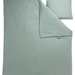 Påslakanset Spjälsäng Muslin Frosty Green