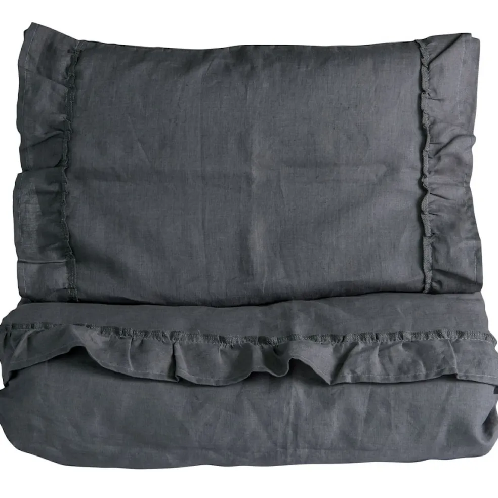 Påslakanset Vagn/Vagga Mood Volang Graphite Grey