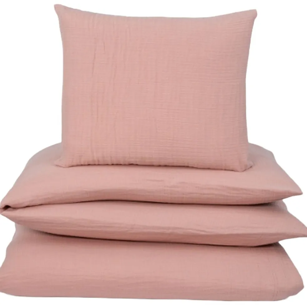 Påslakanset Vagn/Vagga Muslin Dusty Rose