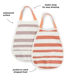 Pull-Over Bib 2-pack Papaya/powder