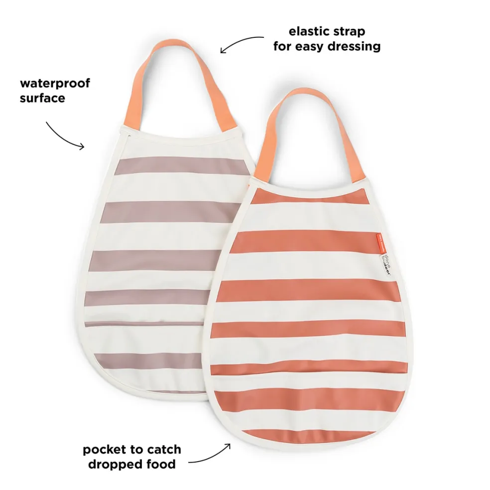 Pull-Over Bib 2-pack Papaya/powder
