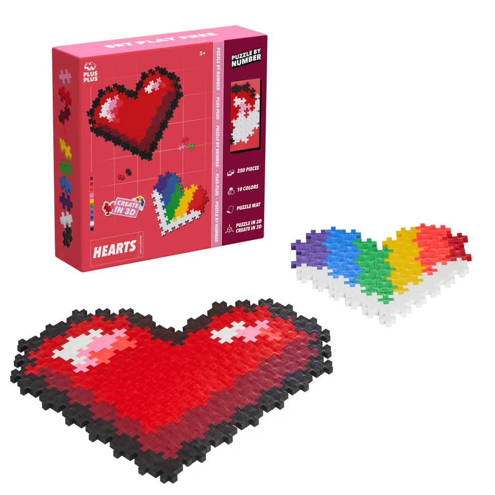 Puzzle By Number Hearts Byggset
