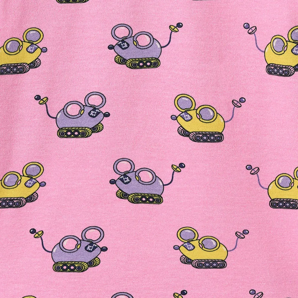 Regent With Robot Mice Långärmad Baby Body Pink Lilac