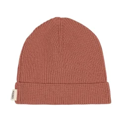Ribbstickad Ullmössa Burnt Pink