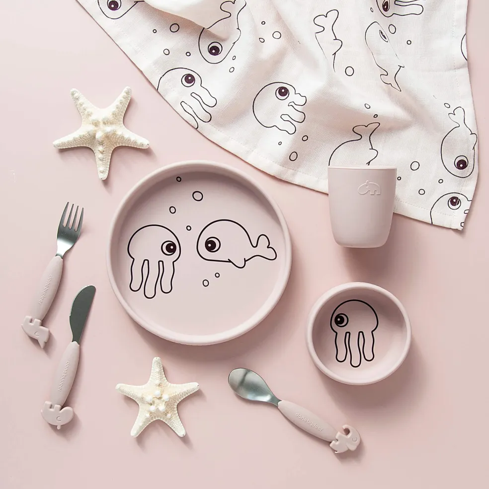 Sea Friends Middagsset I Silikon Powder