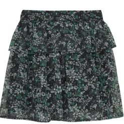 Skirt Flower Dobby Pine Green Dobby Flower Kort Kjol Pine Green
