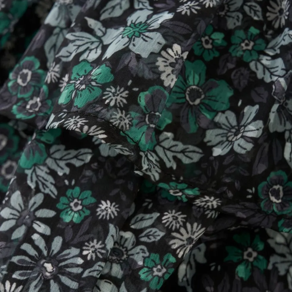 Skirt Flower Dobby Pine Green Dobby Flower Kort Kjol Pine Green