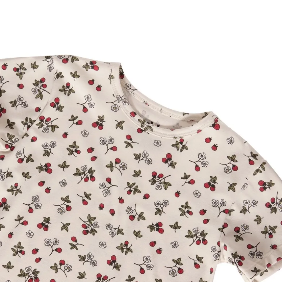 Sofia GOTS Mönstrat Nattlinne Wild Strawberry