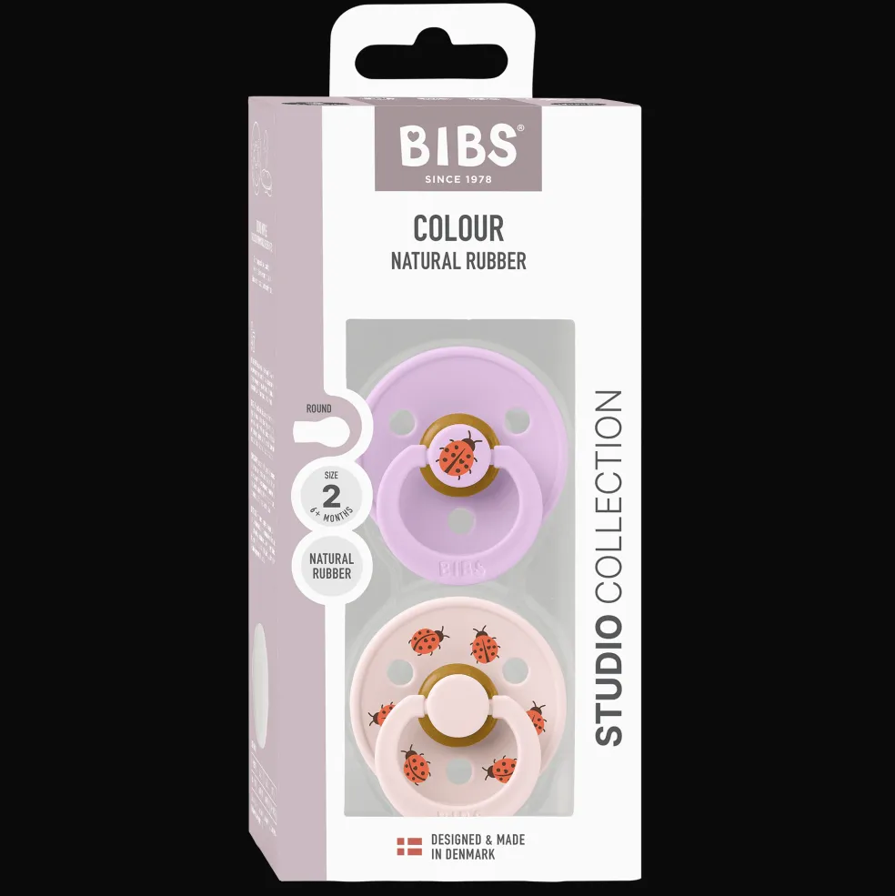Studio Colour Ladybug 2-pack Runda Latexnappar Violet Sky Mix
