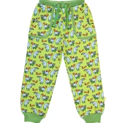 Sweatpants with badger and squirrel Pear Green