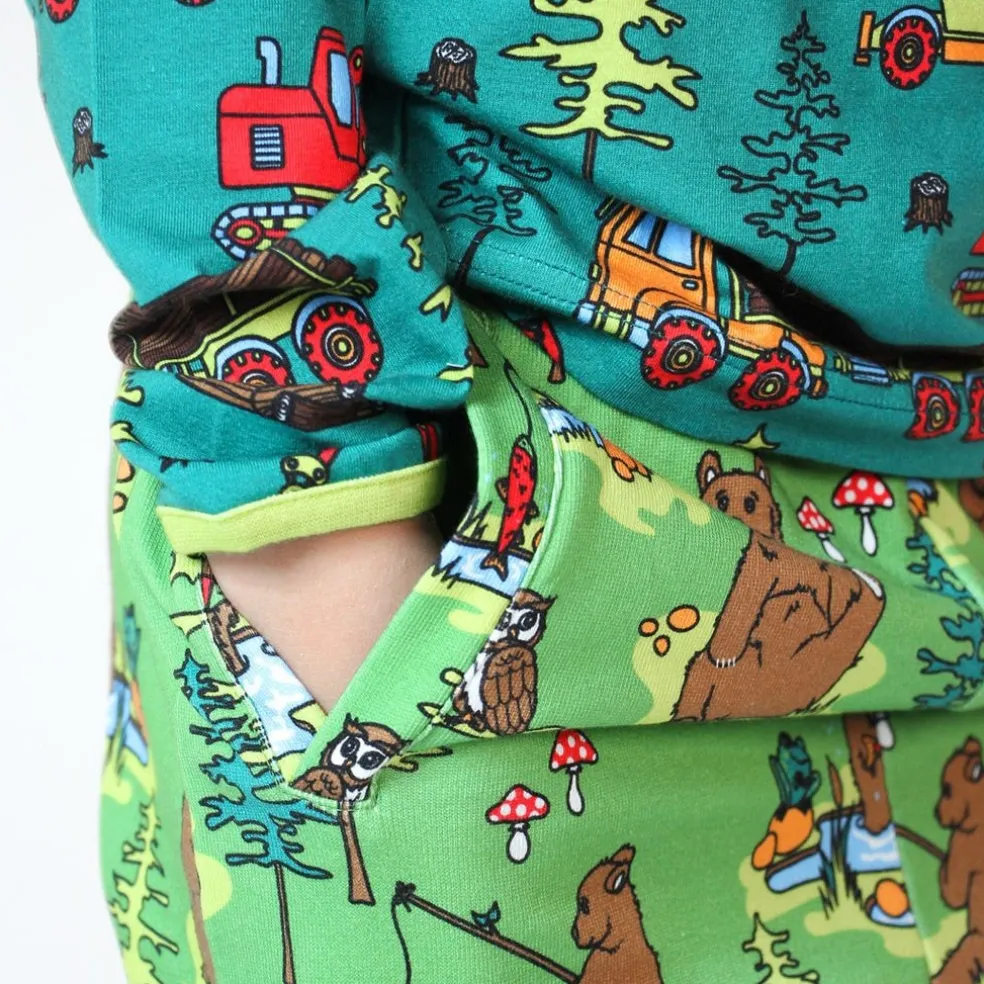 Sweatpants with bears Moss Green