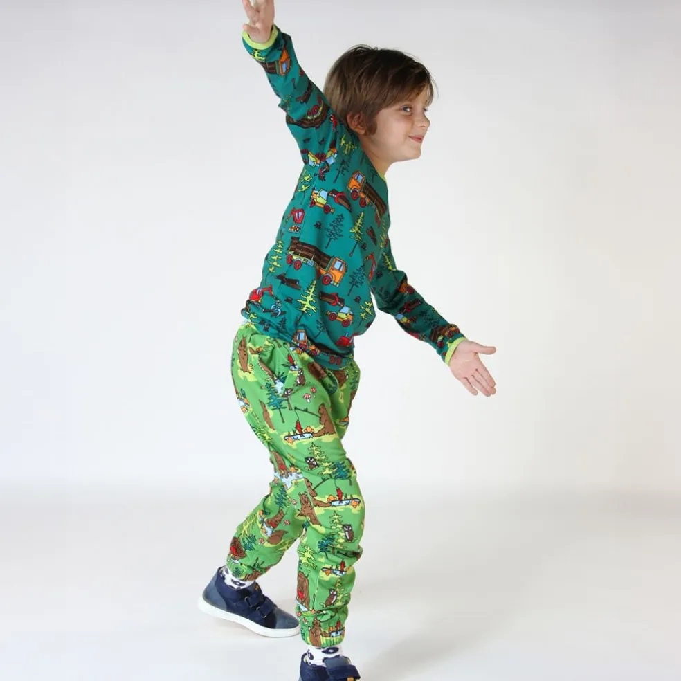Sweatpants with bears Moss Green